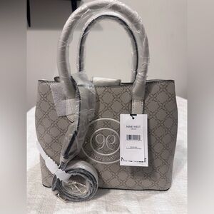 Nine West Beige Patterned Tote